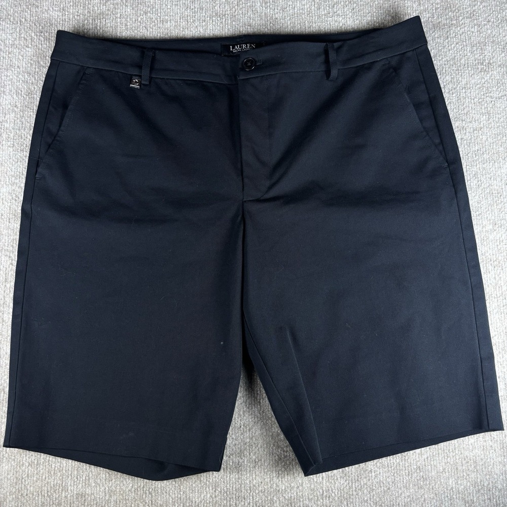 Lauren Ralph Lauren Women's Black Bermuda Shorts Size 16 Stretch Career